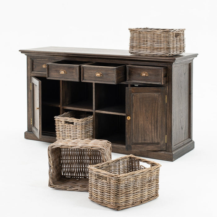 NovaSolo Halifax Mindi Buffet with 4 Baskets Black Wash B189BW