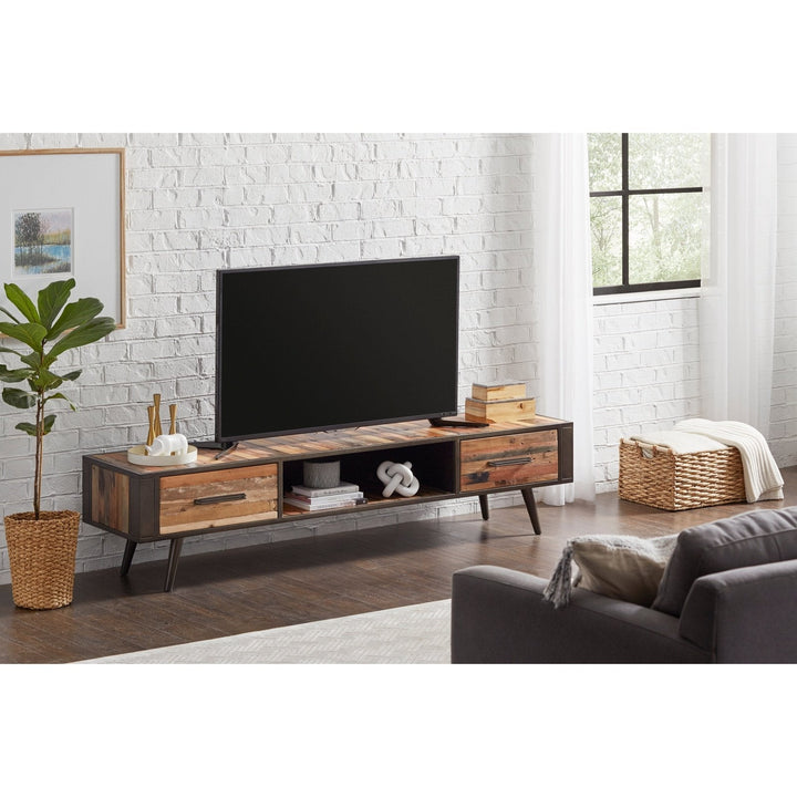 NovaSolo Nordic TV Dresser 2 Drawers Natural Boat Wood KK NO 20005