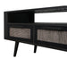 NovaSolo Nordic Mindi Rattan TV Dresser 3 Drawers Black MD RT 18051