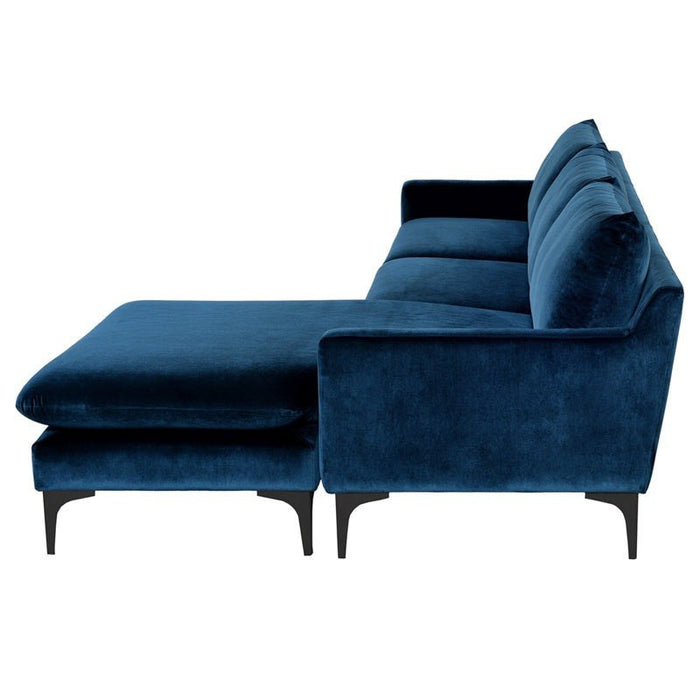 Nuevo Living Anders Sectional Sofa in Midnight Blue HGSC489