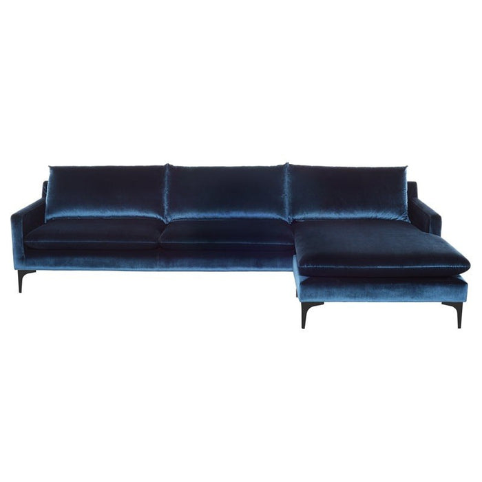 Nuevo Living Anders Sectional Sofa in Midnight Blue HGSC489
