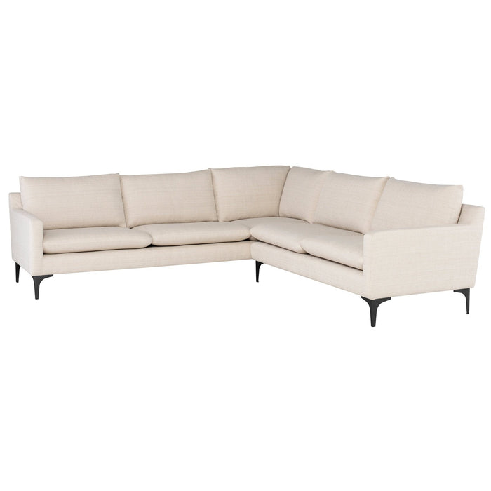 Nuevo Living Anders 3pc Sectional Sofa in Sand/Black HGSC667