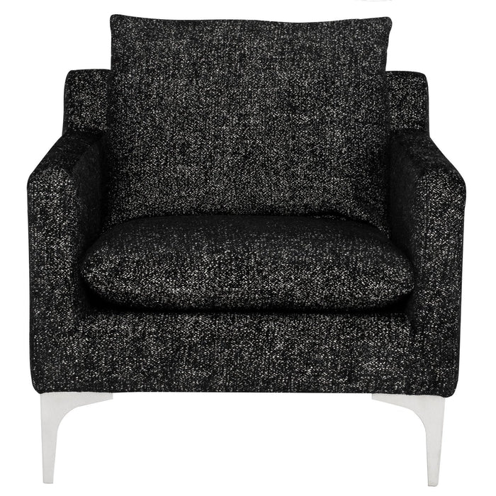 Nuevo Living Anders Single Seat Sofa in Salt & Pepper/Silver HGSC844