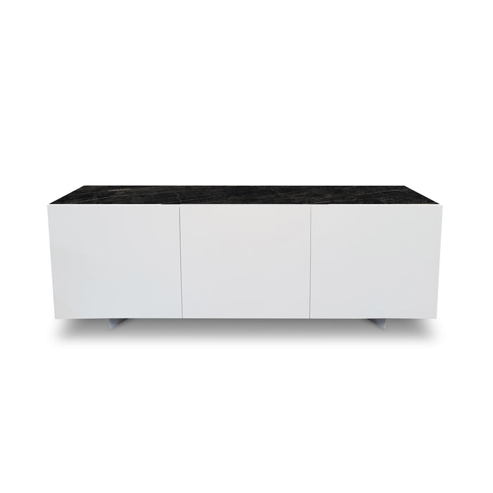 Bellini Modern Living Optik Sideboard Noir Desir Top with White Body Optik SB WHT-BLK