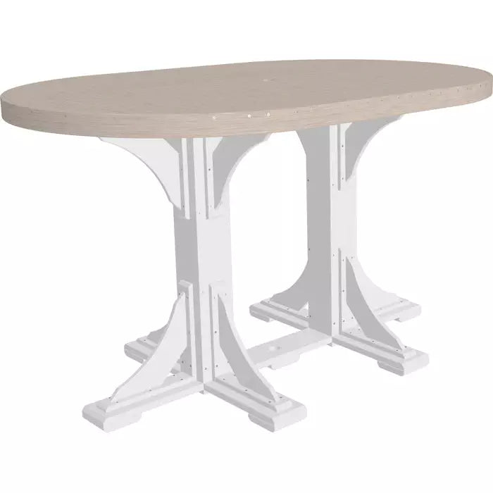 LuxCraft 4’x 6’ Bar Height Oval Table