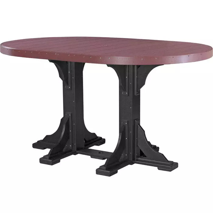 LuxCraft 4’x 6’ Bar Height Oval Table