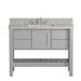 Cambridge Plumbing USA Patriot 48 Inch Gray Bathroom Vanity - Pepper Counter P48G-PEPPER