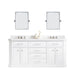Water Creation Palace 72"" Palace Collection Quartz Carrara Pure White Bathroom Vanity Set With Hardware And F2-0009 Faucets, Mirror in Polished Nickel PVD Finish PA72QZ05PW-E18BX0905
