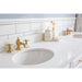 Water Creation Palace 72"" Palace Collection Quartz Carrara Pure White Bathroom Vanity Set With Hardware And F2-0013 Faucets in Satin Gold Finish And Only Mirrors in Chrome Finish PA72QZ06PW-000FX1306