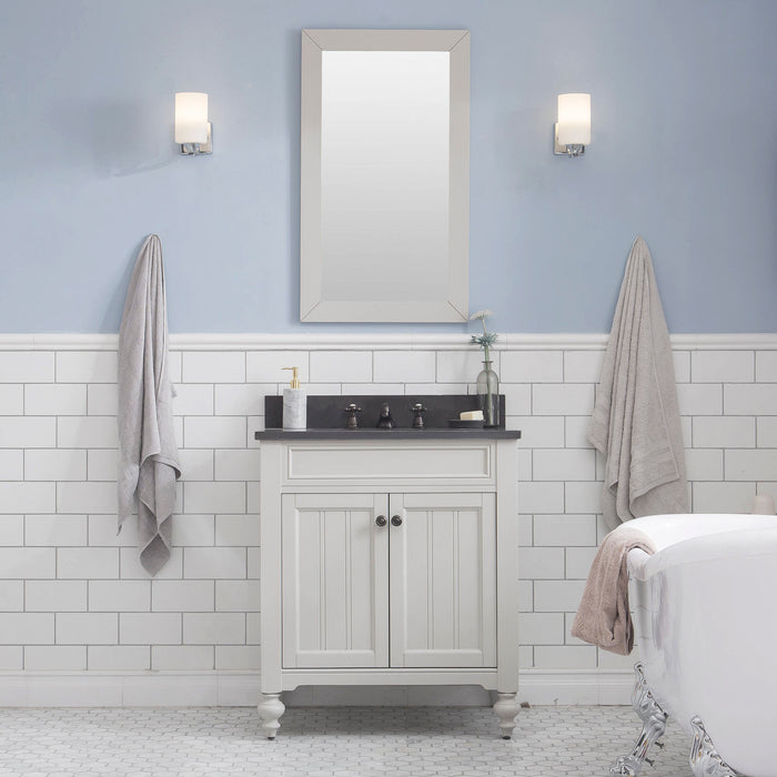 Water Creation Potenza Potenza 30"" Bathroom Vanity in Earl Grey with Blue Limestone Top with Faucet PO30BL03EG-000TL1203