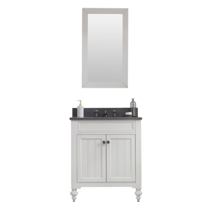 Water Creation Potenza Potenza 30"" Bathroom Vanity in Earl Grey with Blue Limestone Top with Faucet and Mirror PO30BL03EG-R24TL1203