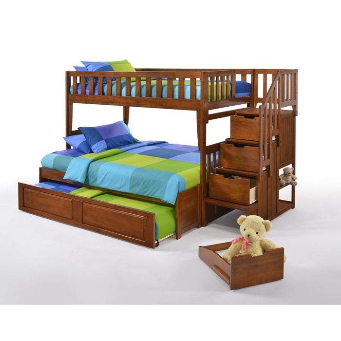 Night and Day Furniture Spices Peppermint Twin/Full Staircase Bunk Bed