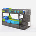 Night and Day Furniture Spices Peppermint Twin/Twin Staircase Bunk Bed