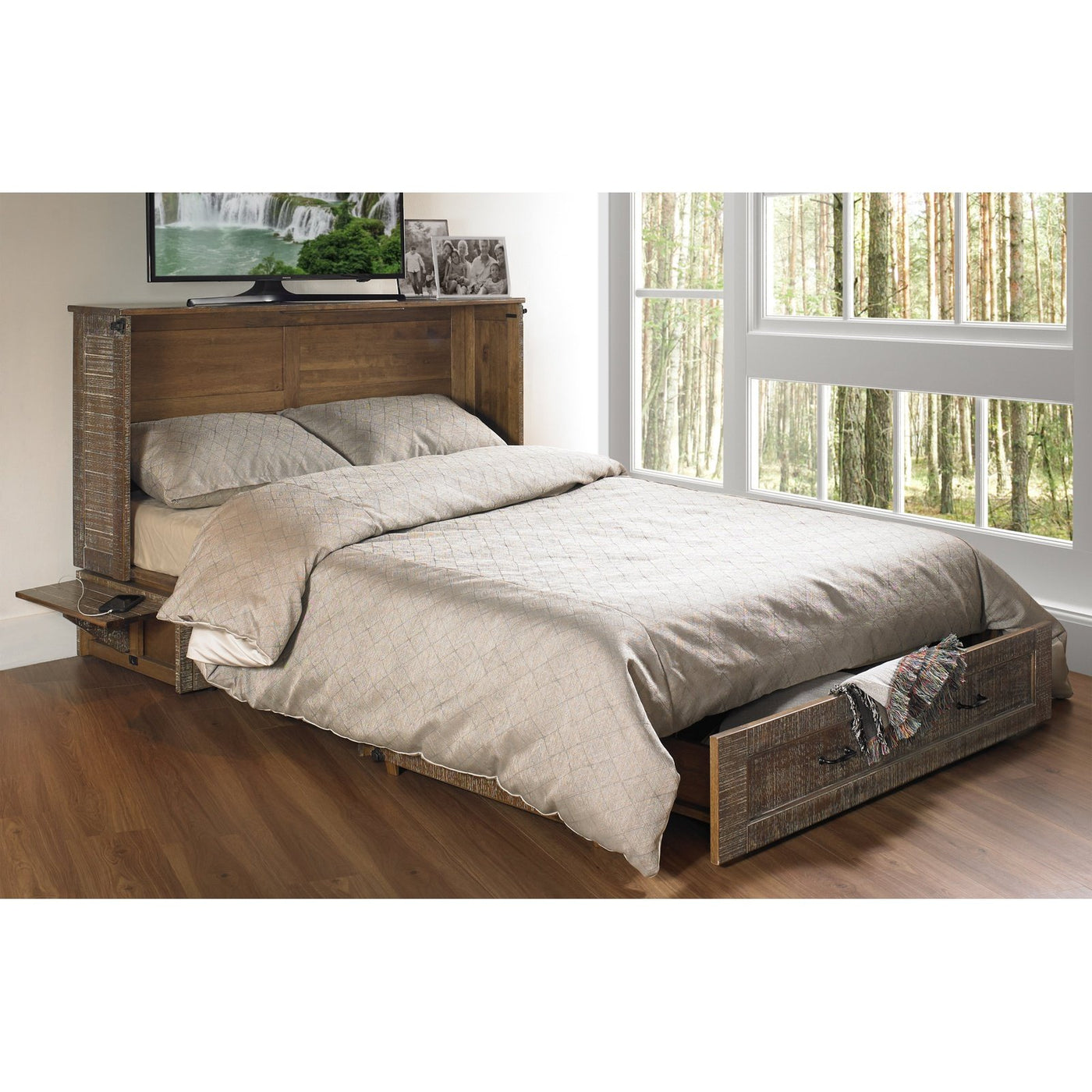 Night and Day Furniture Poppy Queen Murphy Cabinet Bed Complete ...