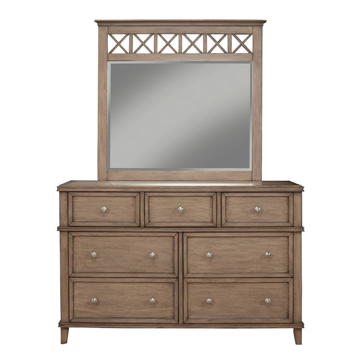 Alpine Furniture Potter 7 Drawer Dresser, French Truffle