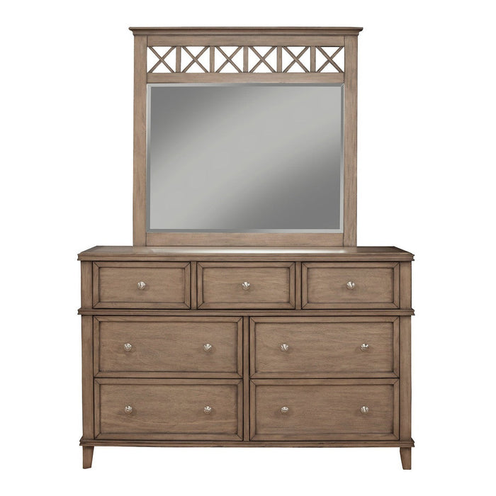 Alpine Furniture Potter 7 Drawer Dresser, French Truffle 1055-03