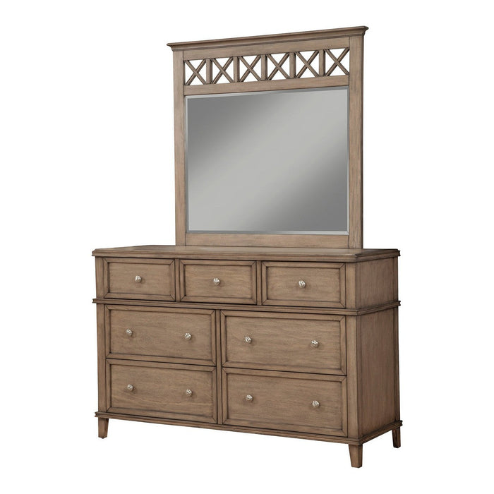 Alpine Furniture Potter 7 Drawer Dresser, French Truffle 1055-03