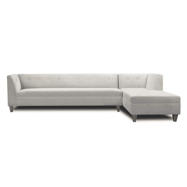 Harp & Finial RAFFI SECTIONAL | Gray Velvet on Hardwood