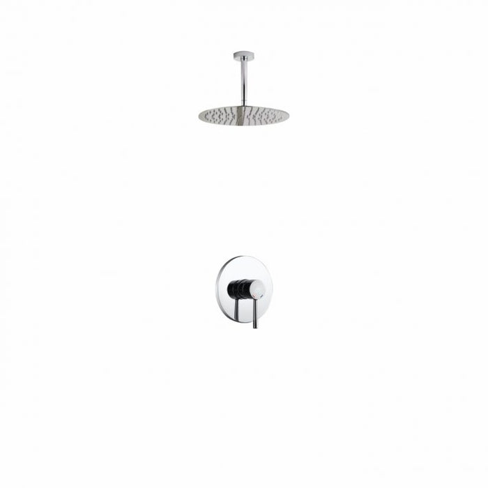 KubeBath Aqua Rondo Shower Set With Ceiling Mount and Rain Shower Head