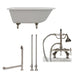 Cambridge Plumbing Cast-Iron Rolled Rim Clawfoot Tub 55" X 30" with 7" Deck Mount Faucet Drillings and English Telephone Style Faucet Complete Brushed Nickel Plumbing Package RR55-684D-PKG-BN-7DH