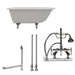 Cambridge Plumbing Cast-Iron Rolled Rim Clawfoot Tub 55" X 30" with 7" Deck Mount Faucet Drillings and English Telephone Style Faucet Complete Polished Chrome Plumbing Package RR55-684D-PKG-CP-7DH