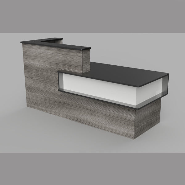 Santa Barbara Reception Desk Gray Black & White