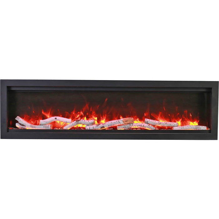 Remii WM-B Series Electric Fireplace with Glass and Black Steel Surround