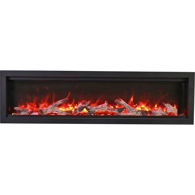 Remii WM-B Series Electric Fireplace with Glass and Black Steel Surround