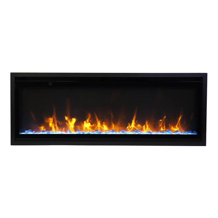 Remii Extra Slim Indoor Only Electric Fireplace with Black Steel Surround