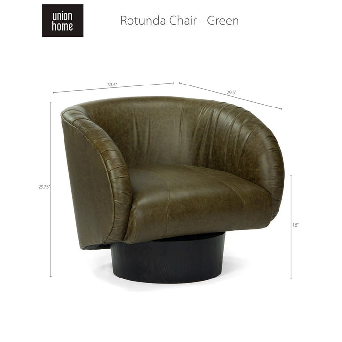 Union Home Rotunda Chair - Green Leather LVR00677