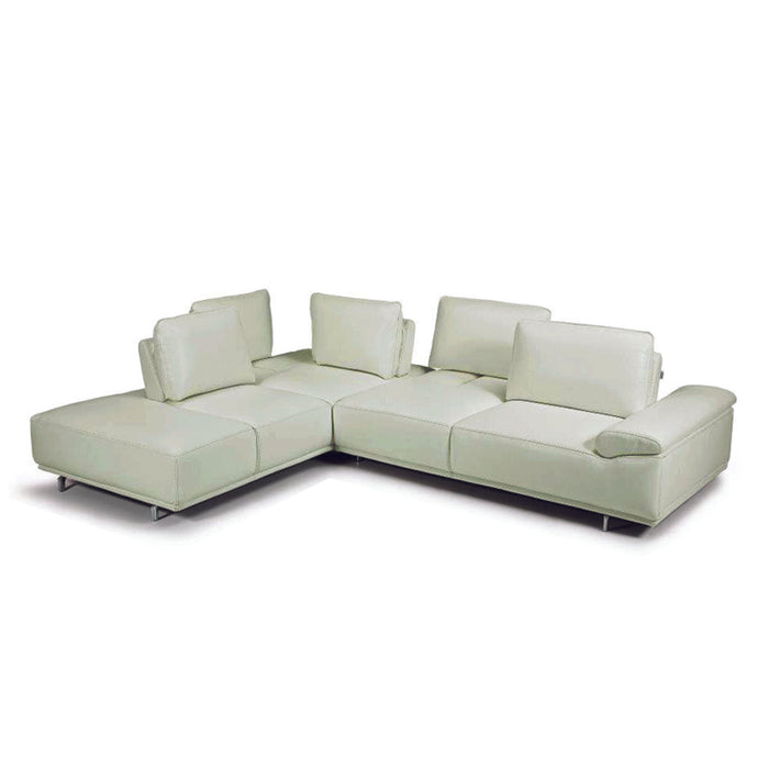 Bellini Modern Living Roxanne Left Hand Facing Sectional Light Grey CAT. 35 COL 35602 With Adjustable Back & Arm Cushions Roxanne LHF LGY
