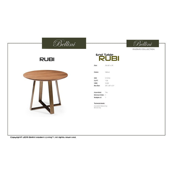 Bellini Modern Living Rubi End Table Rubi ET