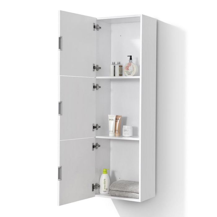 KubeBath Bliss 18" Wide by 59" High Linen Side Cabinet With Three Doors