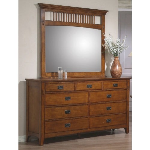 Sunset Trading Tremont Dresser and Mirror Set | Distressed Brown Wood SS-TR750-DR_MR