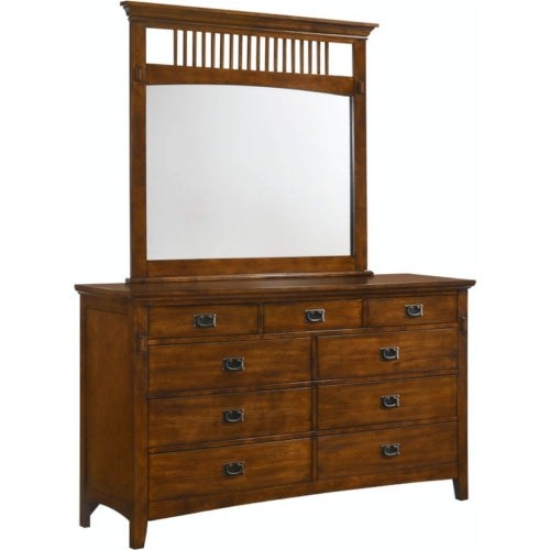 Sunset Trading Tremont Dresser and Mirror Set | Distressed Brown Wood SS-TR750-DR_MR