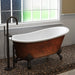 Cambridge Plumbing Cast Iron Clawfoot Bathtub 61" X 30" Faux Copper Bronze Finish on Exterior with No Faucet Drillings and Oil Rubbed Bronze Feet ST61-NH-ORB-CB
