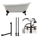 Cambridge Plumbing Cast Iron Slipper Clawfoot Tub 67" X 30" with 7" Deck Mount Faucet Drillings and Complete Oil Rubbed Bronze Plumbing Package ST67-463D-2-PKG-ORB-7DH