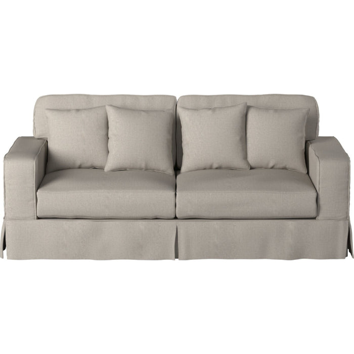 Sunset Trading Americana Box Cushion Slipcovered Sofa | Light Gray SU-108500-220591