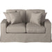 Sunset Trading Americana Box Cushion Slipcovered Loveseat  | Light Gray  SU-108510-220591