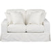 Sunset Trading Americana Box Cushion Slipcovered Loveseat | Stain Resistant Performance Fabric | White SU-108510-391081