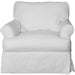 Sunset Trading Horizon Slipcovered T-Cushion Chair with Ottoman | Stain Resistant Performance Fabric | White SU-117620-30-391081