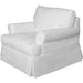 Sunset Trading Horizon Slipcovered T-Cushion Chair with Ottoman | Stain Resistant Performance Fabric | White SU-117620-30-391081