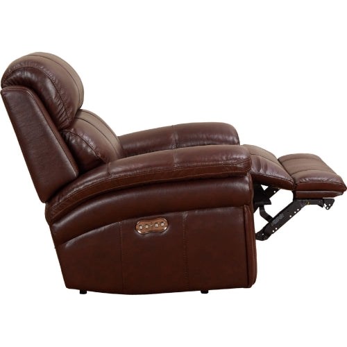 Sunset Trading Luxe Leather 3 Piece Reclining Living Room Set with Power Headrests | USB Ports | Loveseat with Console | Dual Recline Sofa | Chair Recliner | Brown SU-9102-88-1394-3P