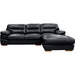 Sunset Trading Jayson 115" Wide Top Grain Leather Sofa with Chaise | Black Right Facing Chofa | Oversized Couch Sectional SU-JH80-155SP