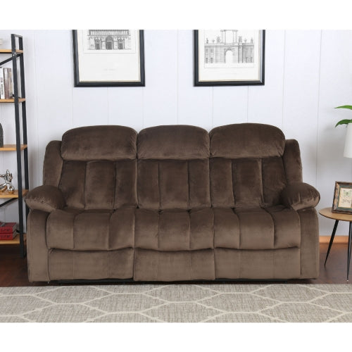 Sunset Trading Teddy Bear Reclining Sofa | 2 Manual Recliners | Gray Fabric Couch SU-LN660-305
