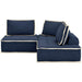 Sunset Trading Pixie 3 Piece Sofa Sectional | Modular Couch | Navy Blue and Cream Fabric SU-UPX1671135-3A-NW