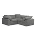 Sunset Trading Cloud Puff 3 Piece 88" Wide Slipcovered Modular Sectional Small L Shaped Sofa | Stain Resistant Performance Fabric | Gray SU-1458-94-3C
