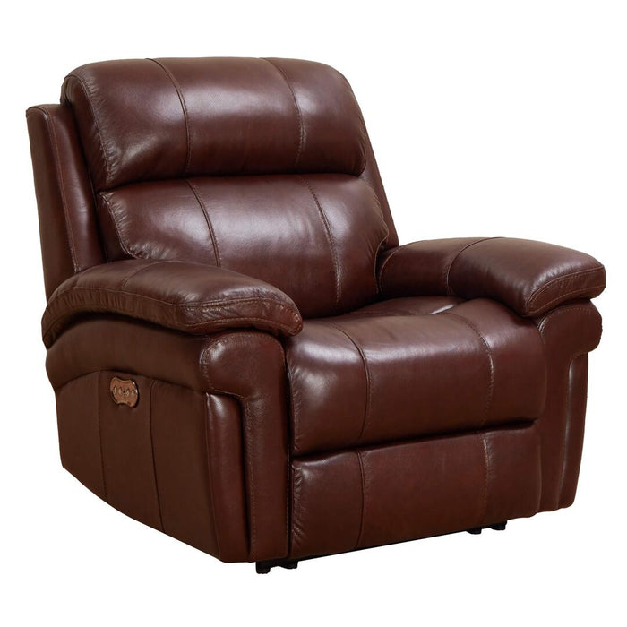 Sunset Trading Luxe Leather Reclining Chair | Adjustable Headrest | Power Recliner | USB Ports | Brown SU-9102-88-1394-85