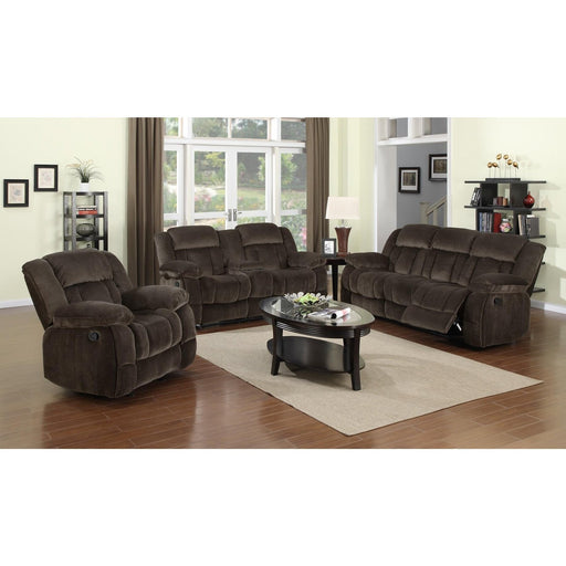 Sunset Trading Teddy Bear 3 Piece Reclining Living Room Set | Sofa Loveseat Chair | Manual Recliner | Brown Fabric SU-LN660-3PCSET