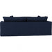 Sunset Trading Newport Slipcovered Recessed Fin Arm 94" Sofa | Stain Resistant Performance Fabric | 4 Throw Pillows | Navy Blue SY-130000-391049